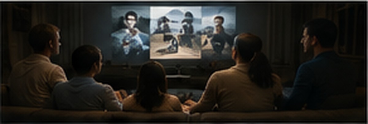 Family viewing preserved photographs and recordings