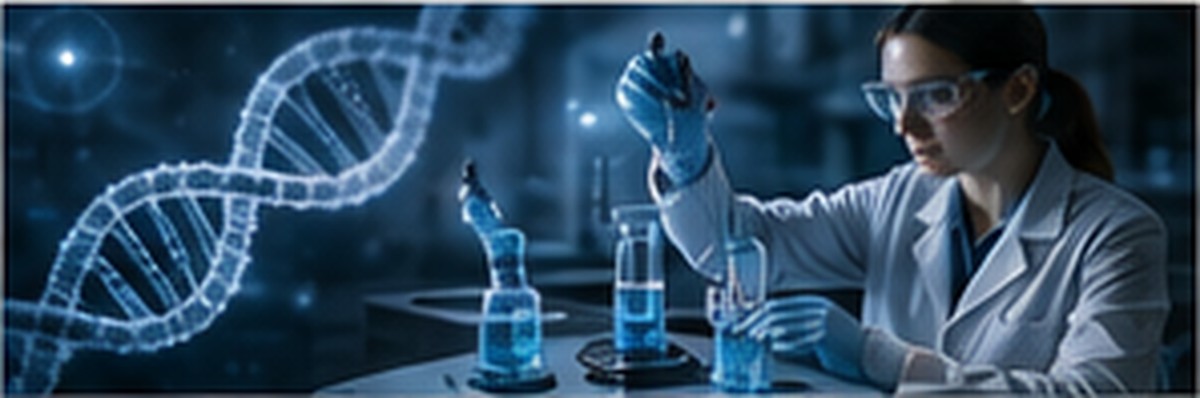 Researcher working with advanced biological science